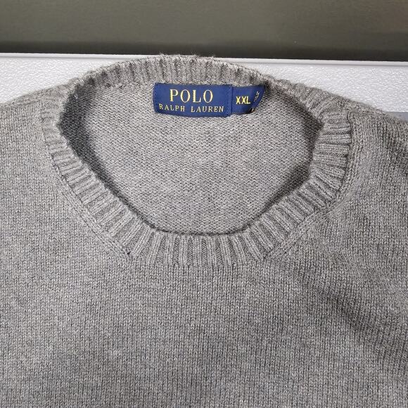 Polo Ralph Lauren Sweater XXL Gray Golf Preppy Academia Ivy League Knit Jumper - Picture 4 of 10